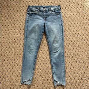 GAP Light Wash Jeggings with Distressed Hem
